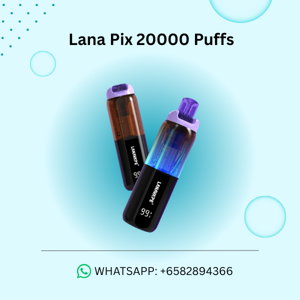 Lana Pix 20000 Puffs disposable vape device showing smart digital screen and sleek modern design